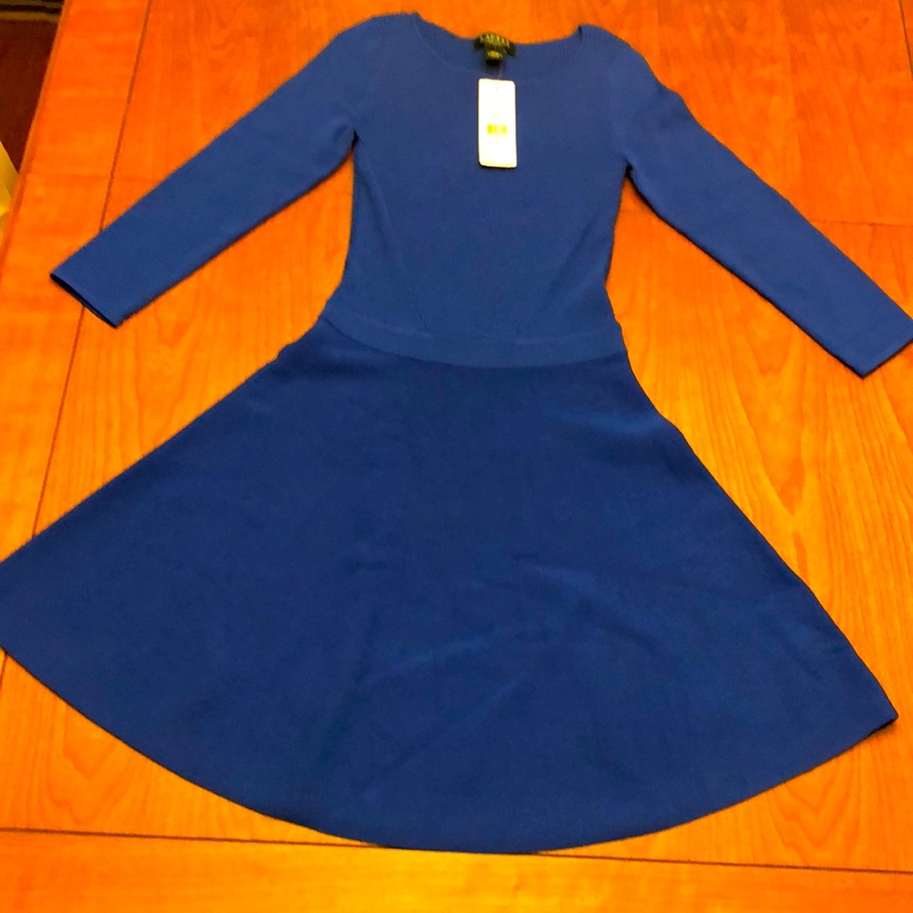 NWT Ralph Lauren Royal Blue knit Dress Size Small